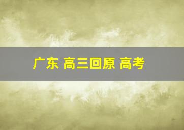 广东 高三回原 高考